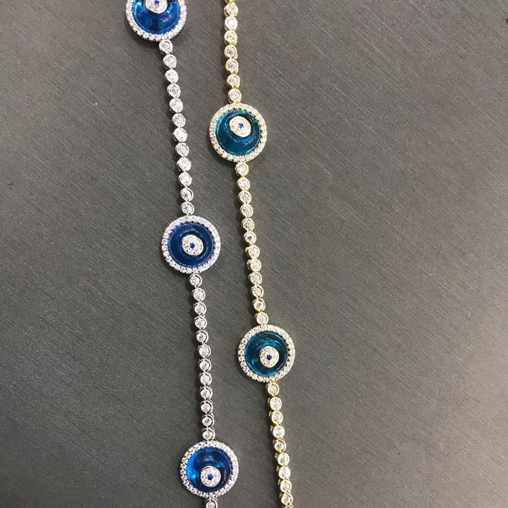 Evil eye pave bracelet